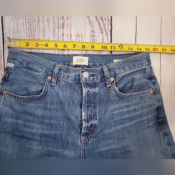 Citizens Of Humanity Annina High Rise Wide Leg Button Fly Jeans in Pinnacle 28 - Picture 6 of 11